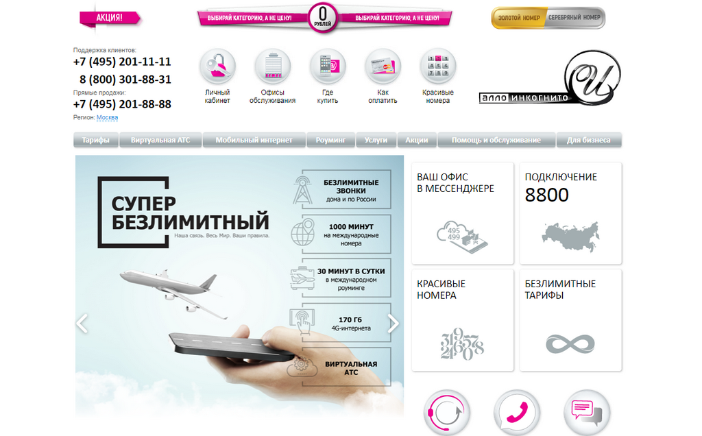 Городские номера. АллоИнкогнито